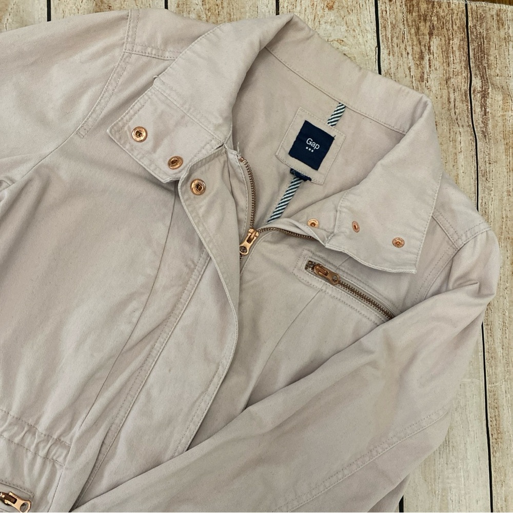 GAP Women's Light Pink Utility Jacket Size Medium Full Zip EUC Dusty Pink